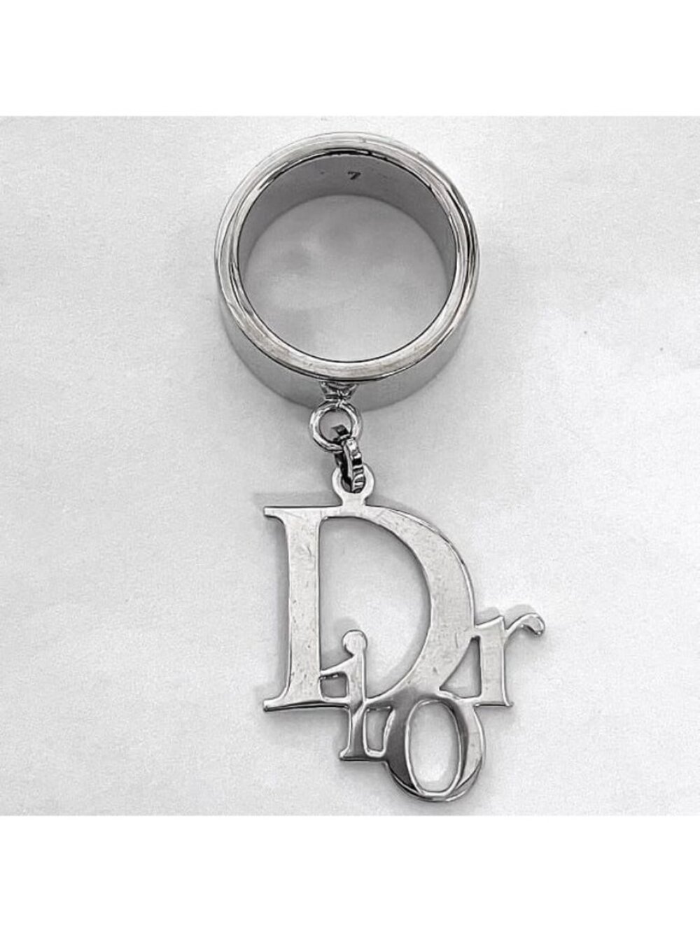 Dior Logo Ring Silver Metal - Picture 2 of 10